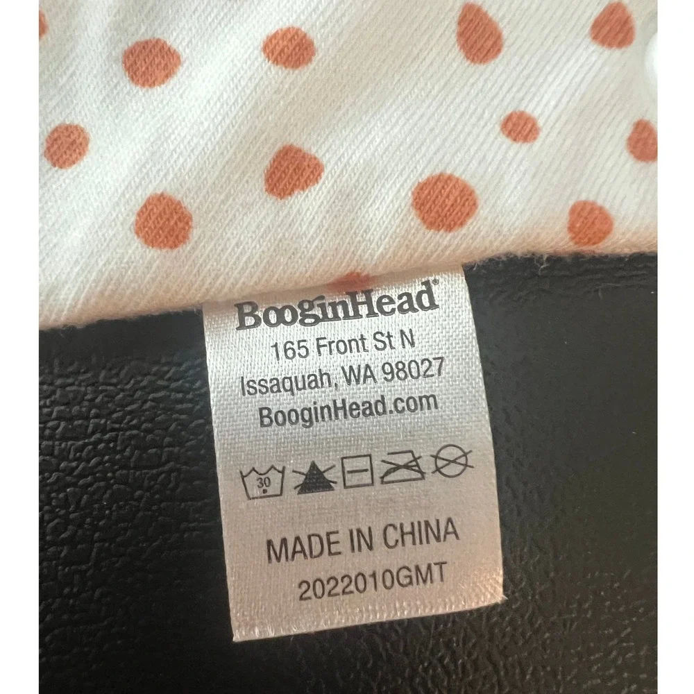 BooginHead Bandana Teether Bib Orange Polka Dot Cotton Blend Snap Closure